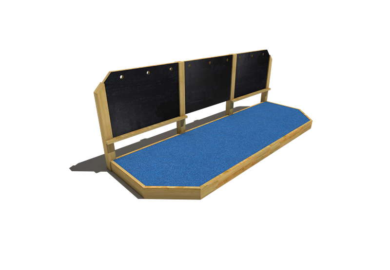 Technical render of a Large Performance Stage with Chalkboard